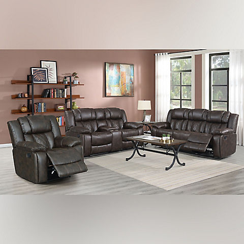 Kian Motion Auburn 3-Pc. Living Room Set Set with White Glove Delivery