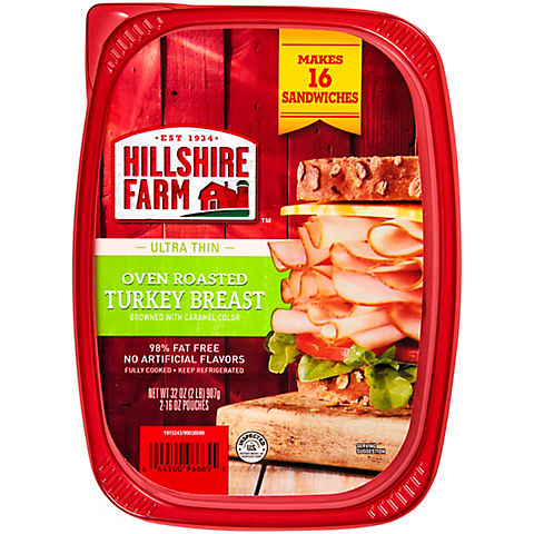 Hillshire Farm Ultra Thin Oven Roasted Turkey Breast Sliced Lunchmeat, 32 oz.