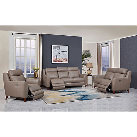 Hydeline Furniture Crescent Bay Collection 3-Pc. Leather Reclining Living Room Set