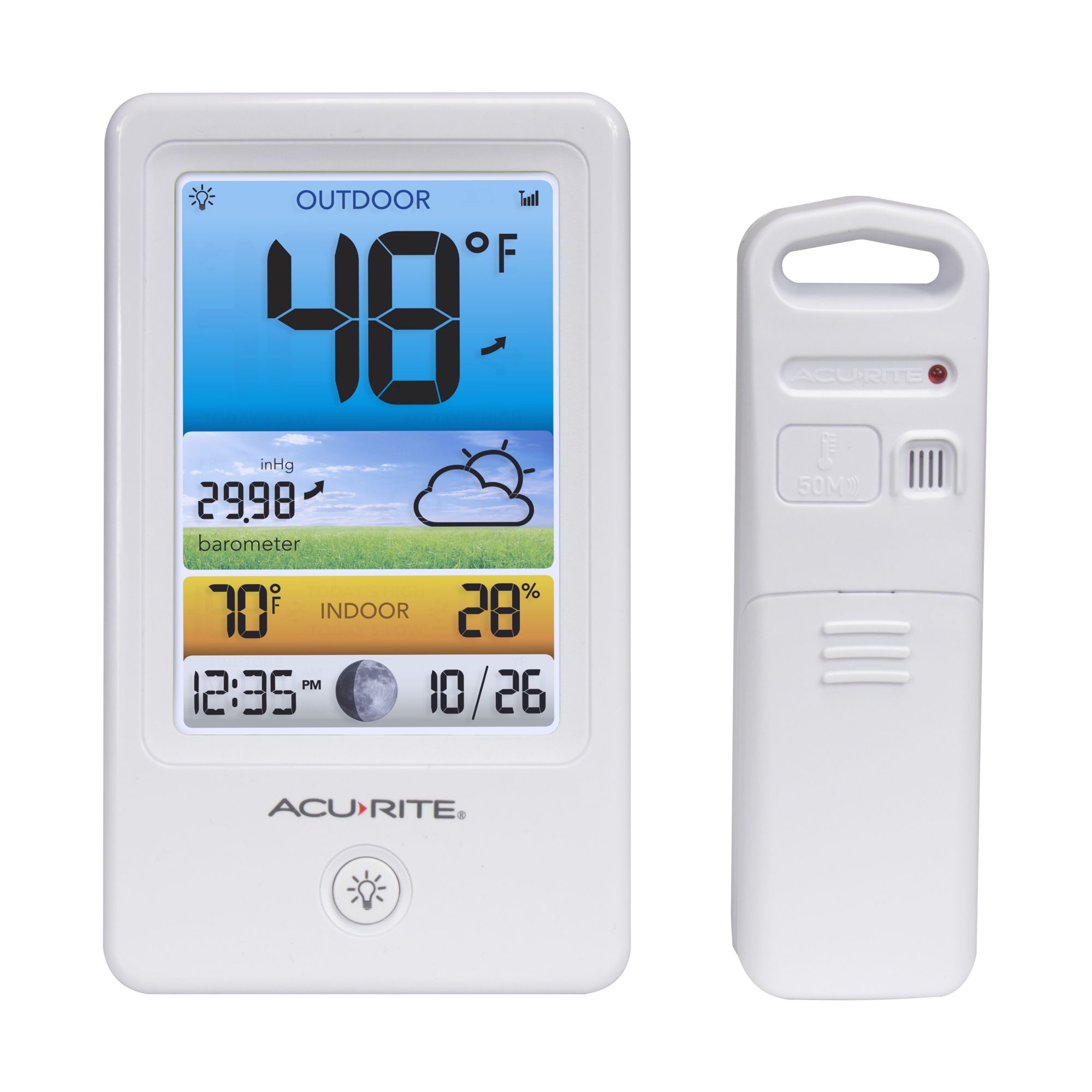 AcuRite Digital Weather Forecaster with Indoor/Outdoor Temperature and  Indoor Humidity White/Black 00506W - Best Buy