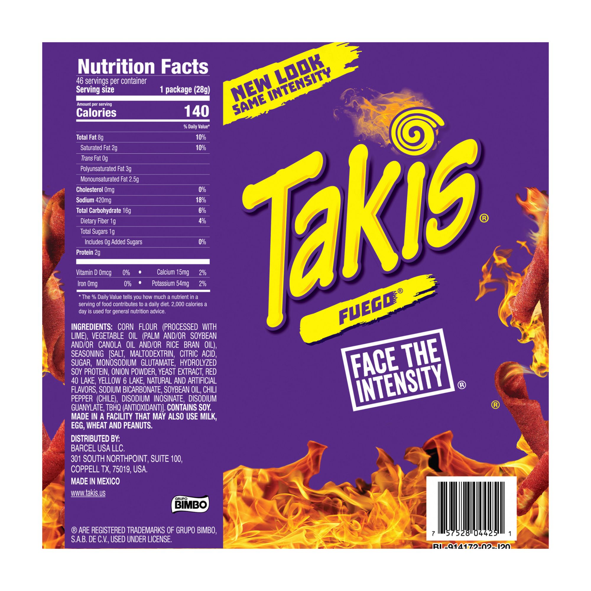 Takis Fuego Spicy Rolled Tortilla Chips Multipack, 46 pk./1 oz.
