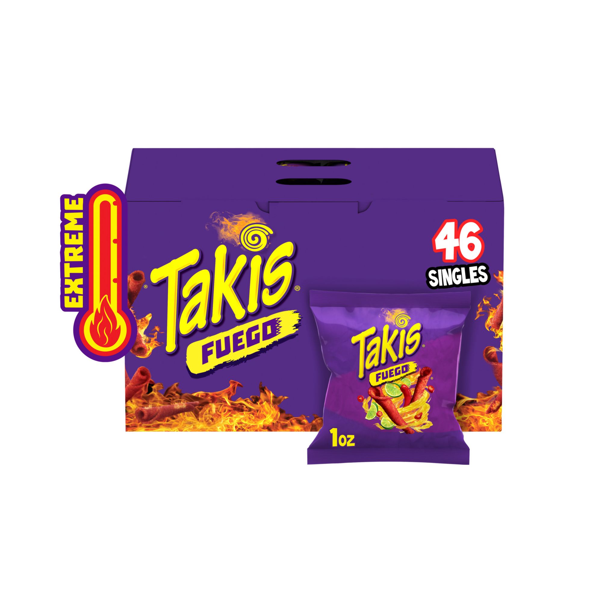 Takis Fuego Spicy Rolled Tortilla Chips Multipack, 46 pk./1 oz.