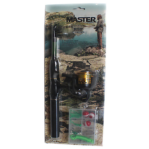Master Fishing Tackle BP-1 Telescopic Rod/Reel Combo - Black/Gold