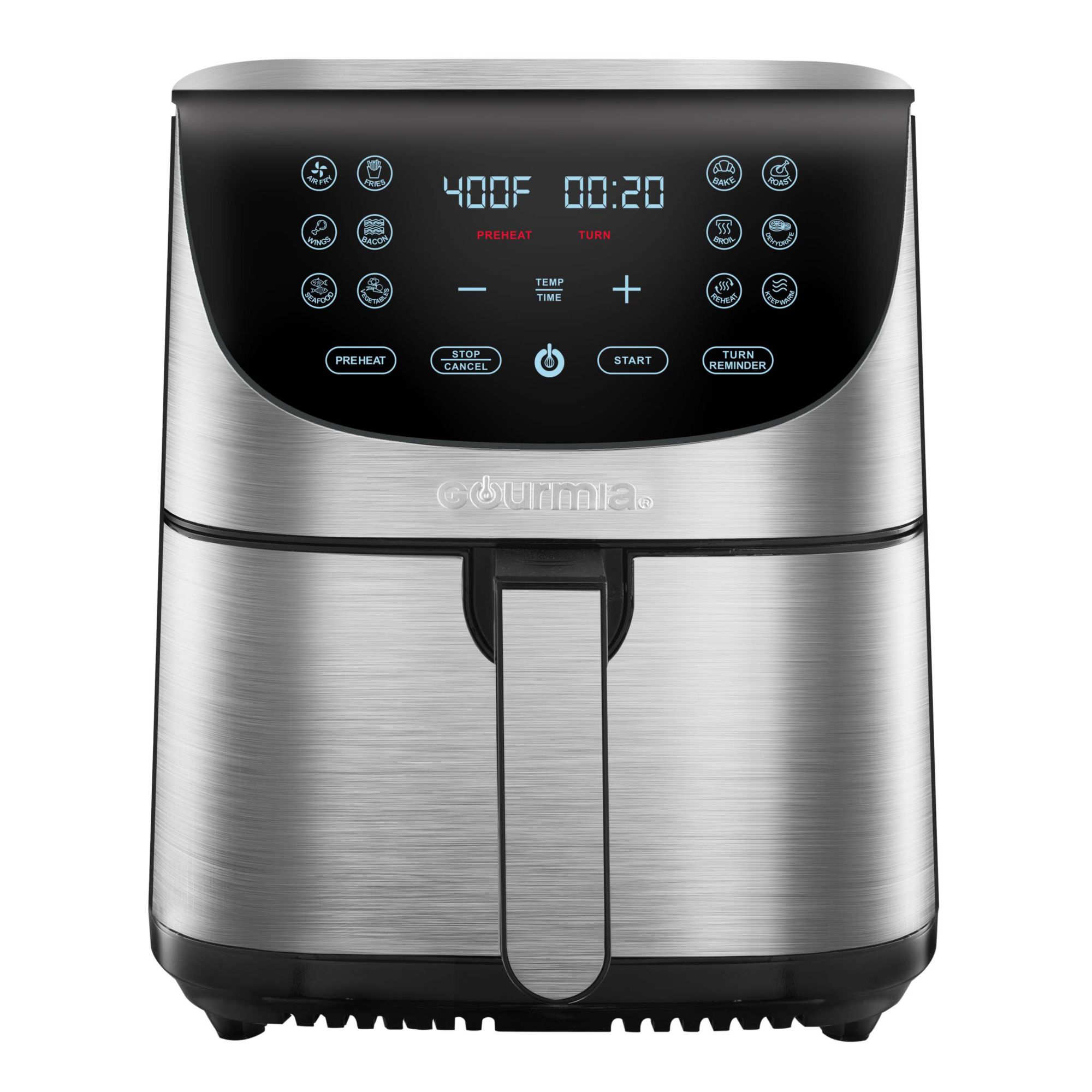 Gourmia 5 Qt Digital Air Fryer with 9 One-Touch Presets, Black