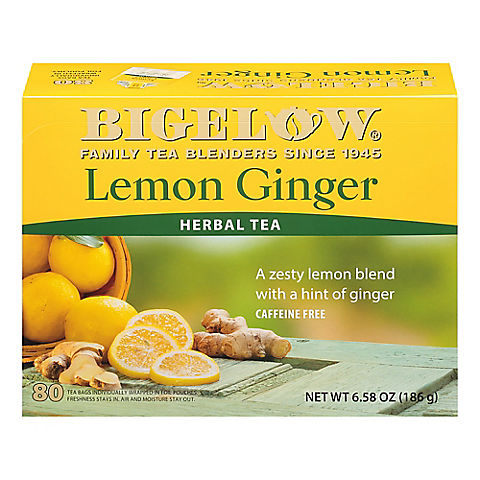 Bigelow Lemon Ginger Caffeine-Free Herbal Tea, 80 ct.
