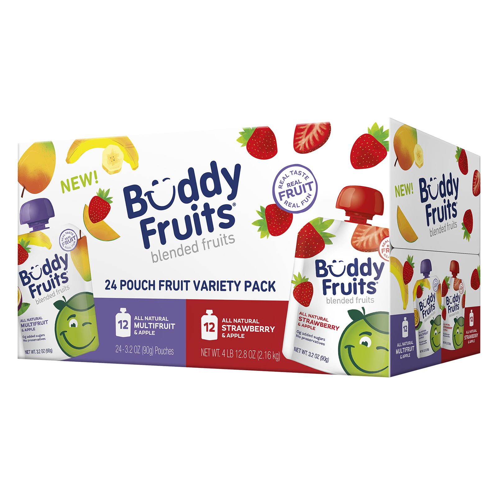 Buddy Fruits Blended Fruit Pouches Variety Pack, 24 ct.