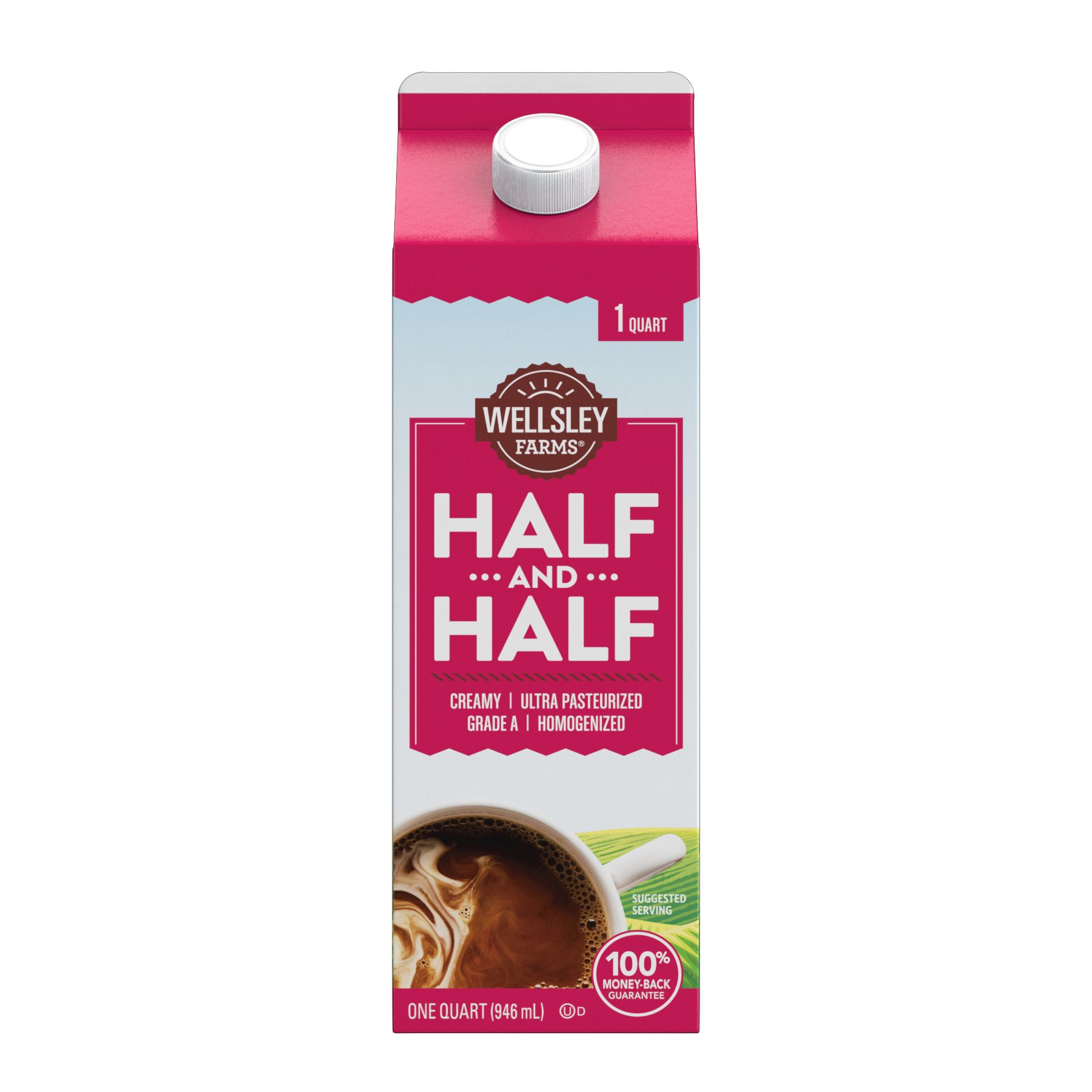 Great Value Fat Free Half and Half, 32 fl oz