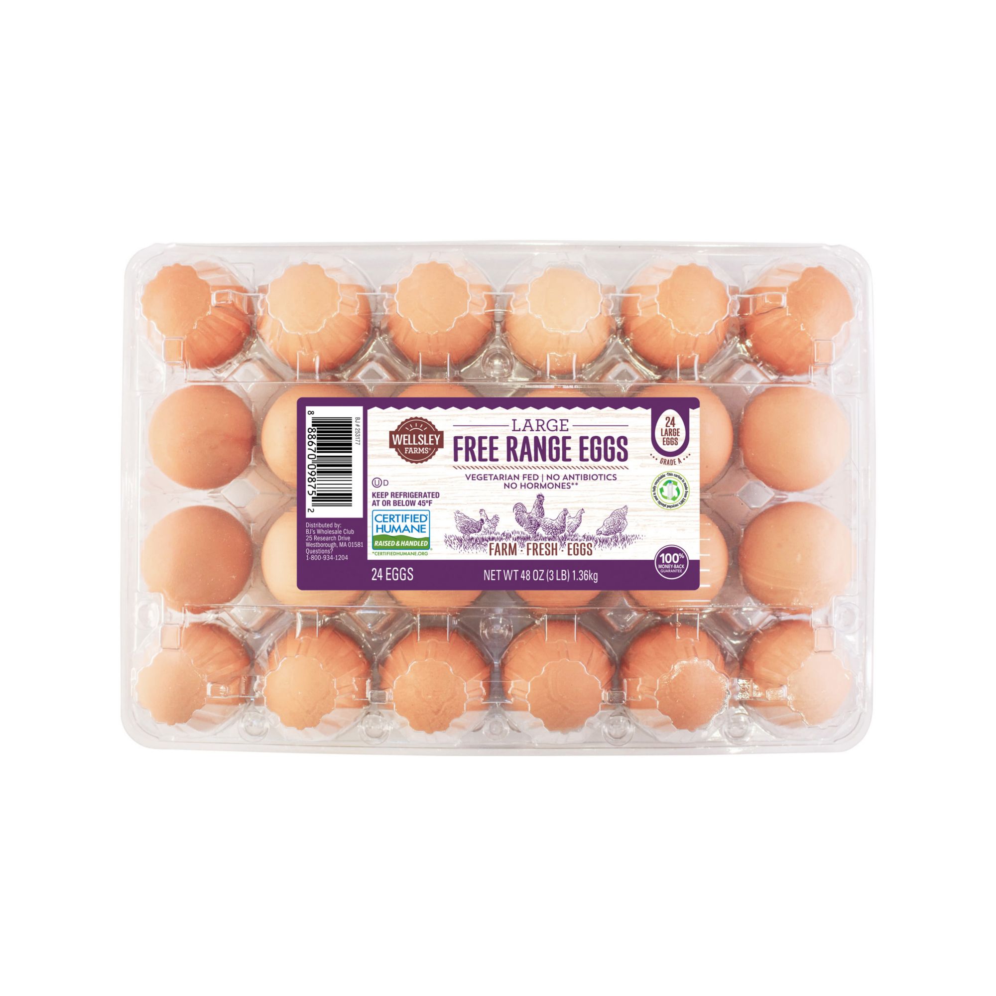 Wellsley Farms Free Range Large Eggs, 24 ct