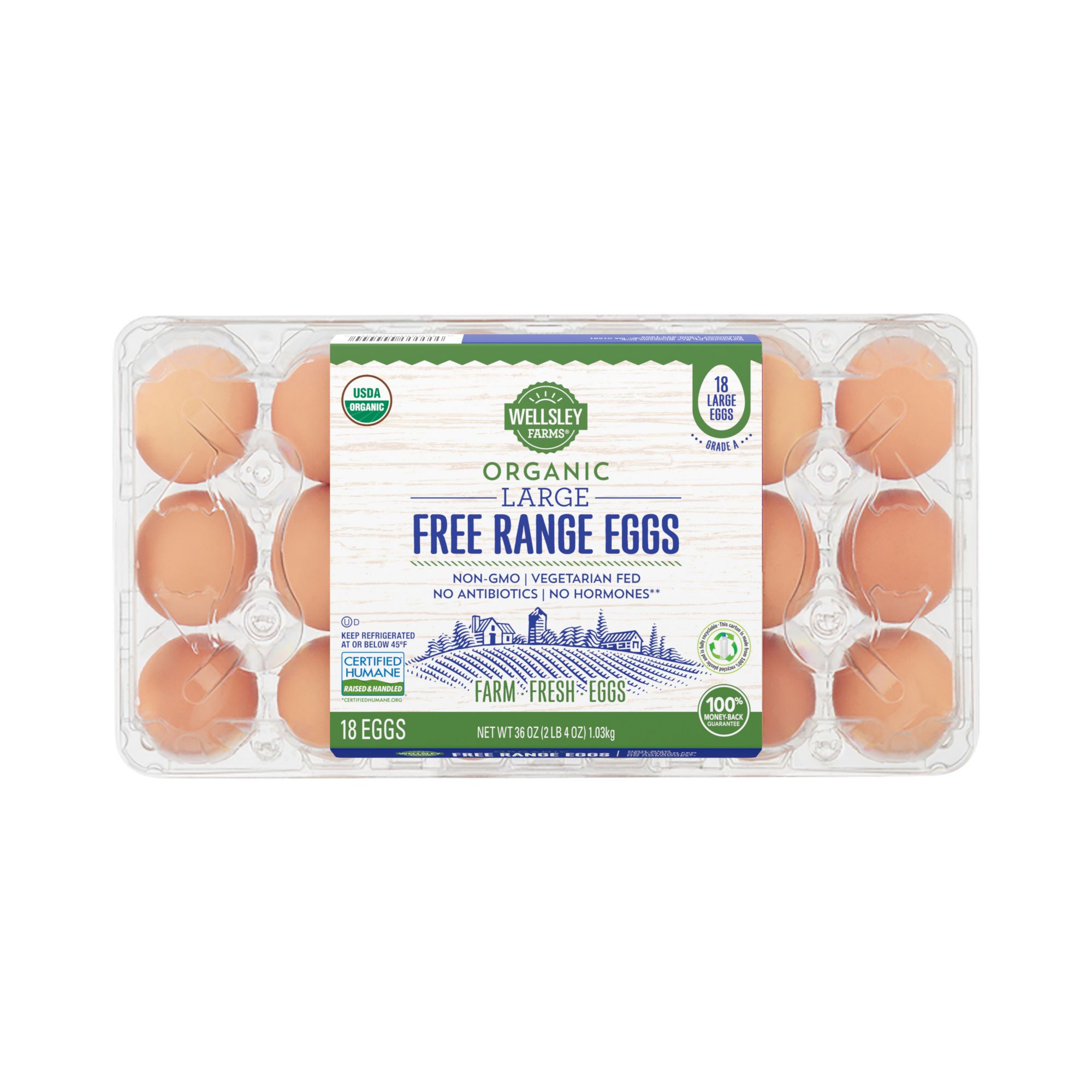 Wellsley Cage-Free Large Brown 18 ct / 2 pk Eggs