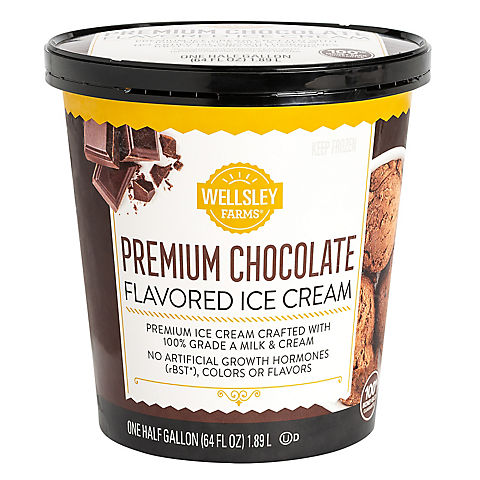Wellsley Farms Premium Chocolate Ice Cream, 64 oz.