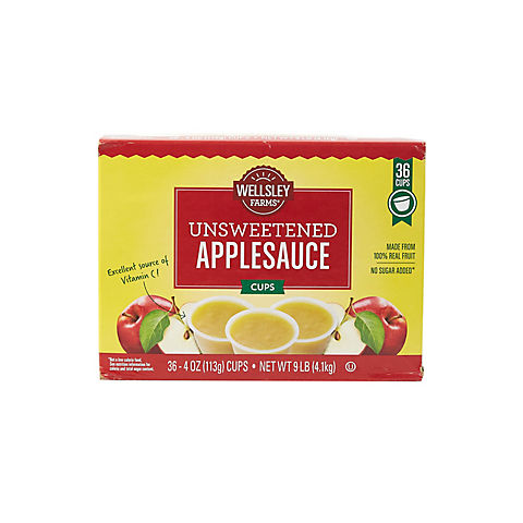 Wellsley Farms Unsweetened Applesauce Cups, 36 ct.