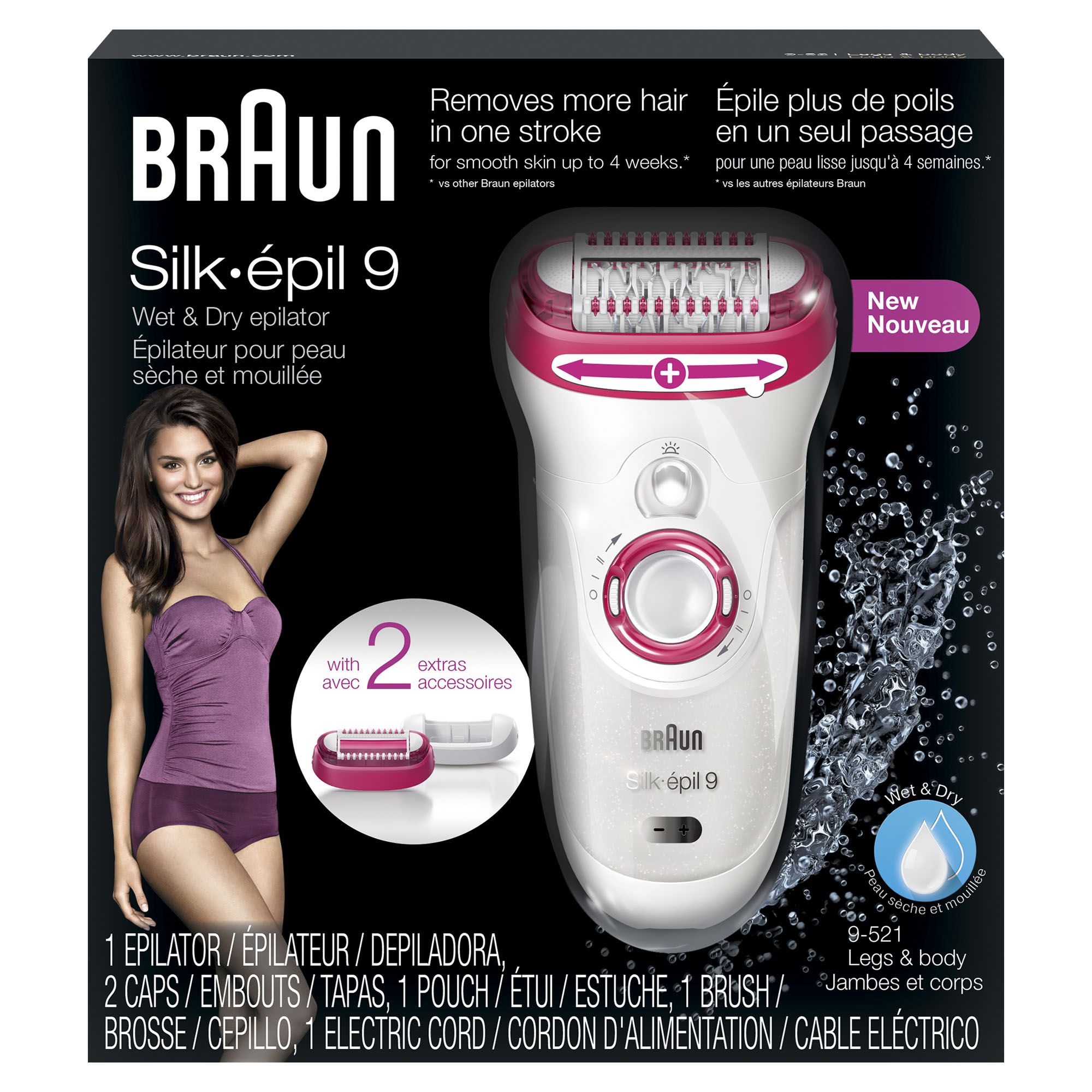 Shop BRAUN Braun Wet & Dry Epilator with 3 Extras, Silk-epil 9