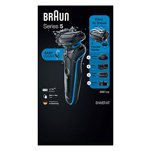 Braun Series 5 5051cs Easy Clean Cordless Electric Shaver Kit
