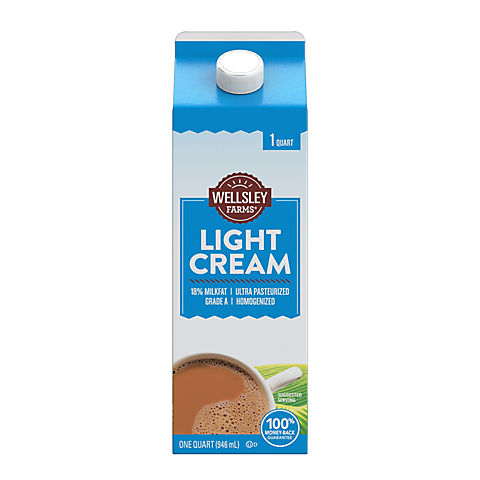 Wellsley Farms Light Cream 18%, 32 oz.