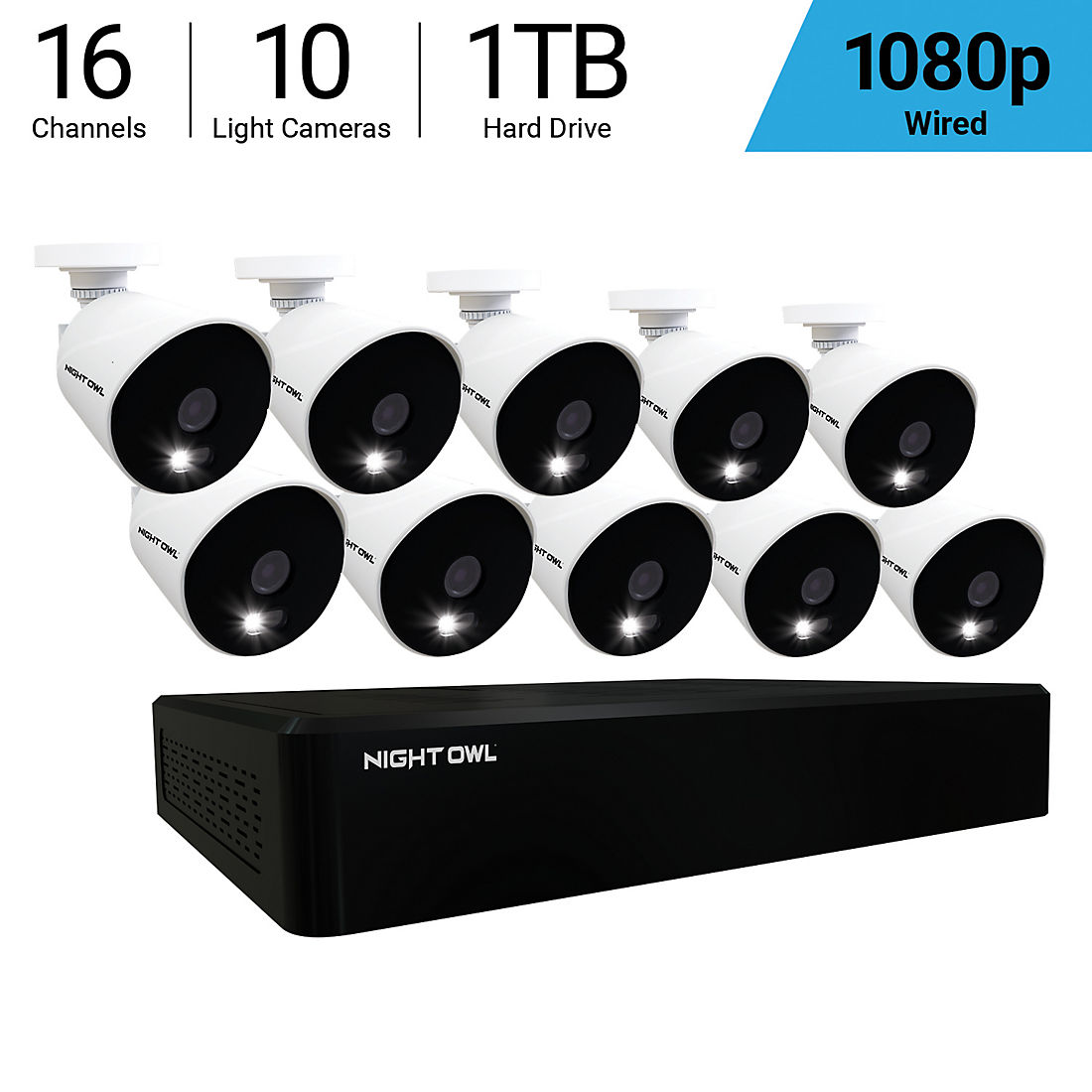 DVR ONLY, Compatible with Spotlight Cameras CAM-C20XL Night Owl 16-Channel 1080p HD DVR with 1 TB Hard Drive 