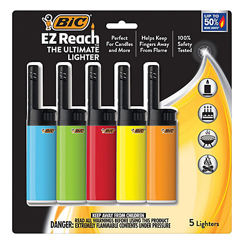 BIC EZ Reach Lighters, 5 pk.