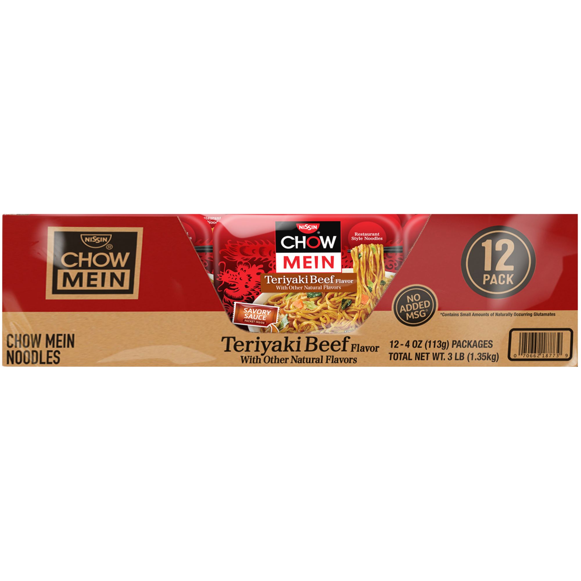 Nissin Original Chow Mein Noodles Teriyaki Beef Flavor 12 Pk 4 Oz Bjs Wholesale Club