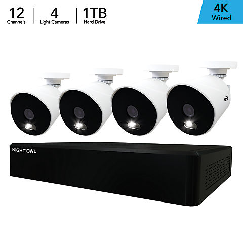 Night Owl 12-Channel 4-Camera 4K Security System with 1TB HDD DVR