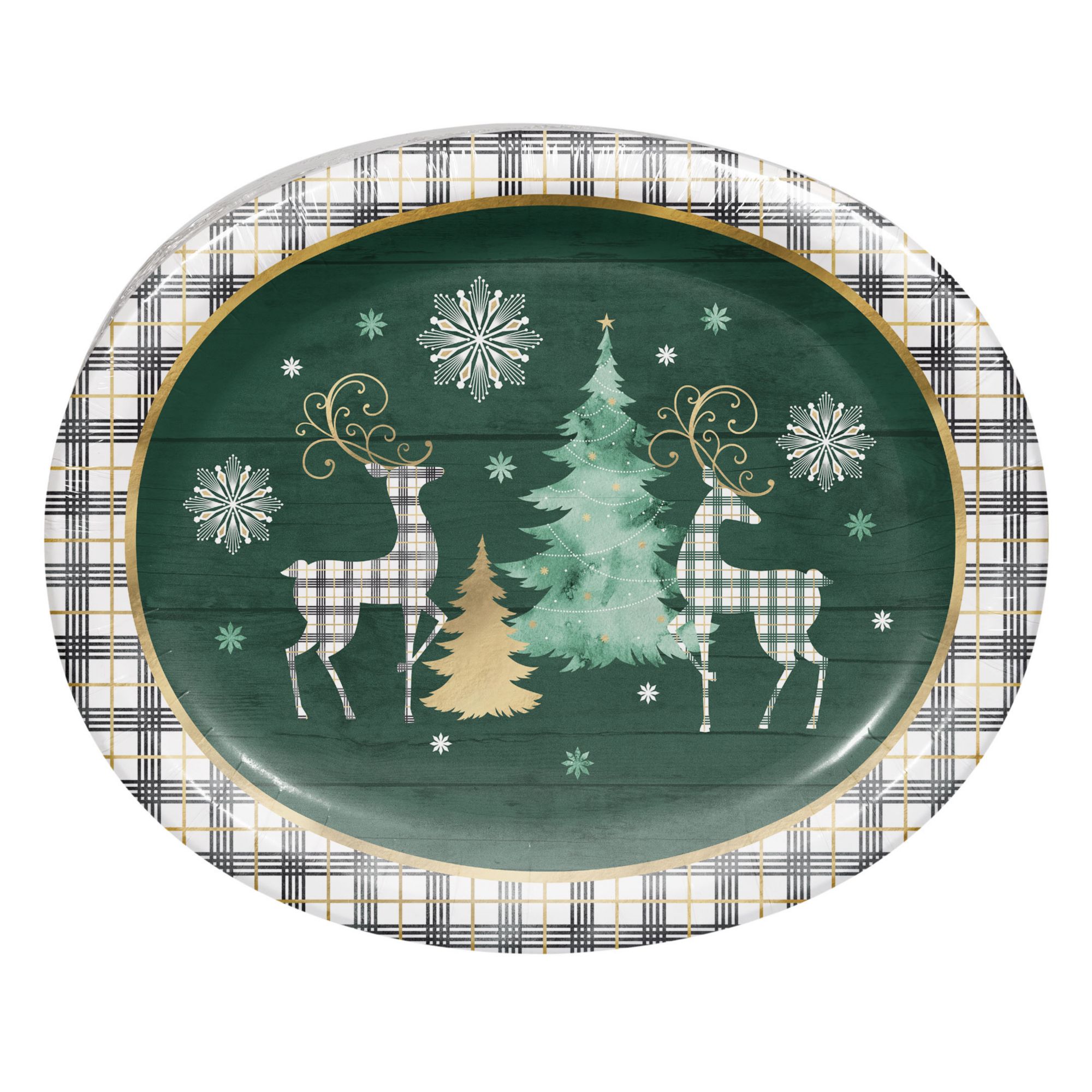 christmas oval paper plates