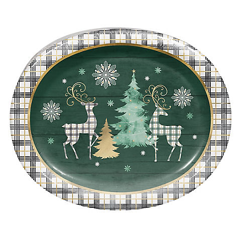 Artstyle 'Cozy Lodge' Holiday 10"x12" Oval Paper Plates, 35 ct.