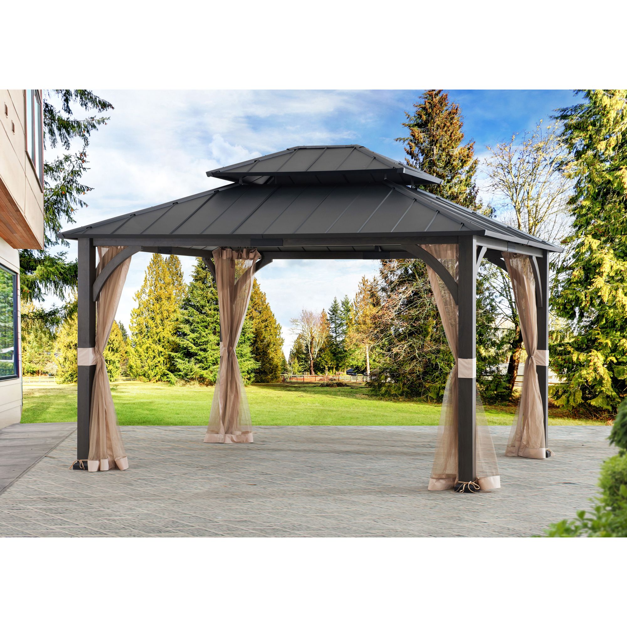 Berkley Jensen 14 x 12 Steel Hardtop Gazebo BJ s Wholesale Club