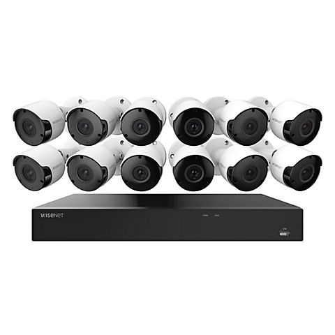 Wisenet 16-Channel 12-Camera 5MP Security System with 2TB HDD DVR