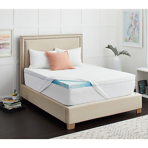 Sealy 3" SealyChill Gel Memory Foam Queen Size Mattress Topper with Cover