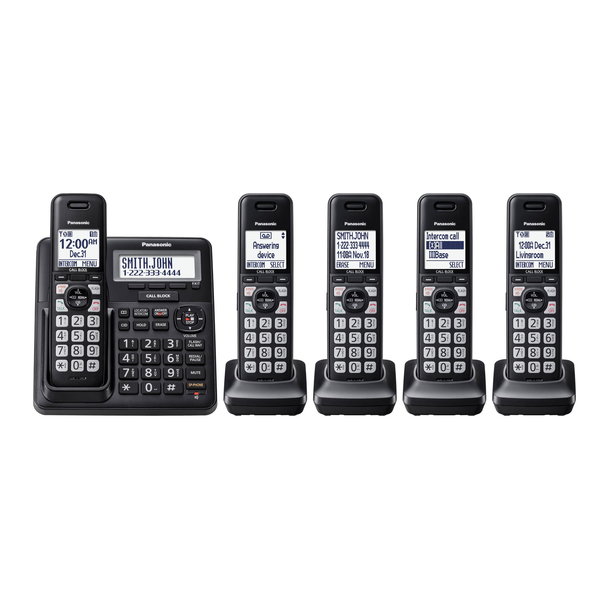 Panasonic DECT 6.0 5-Handset Cordless Phone