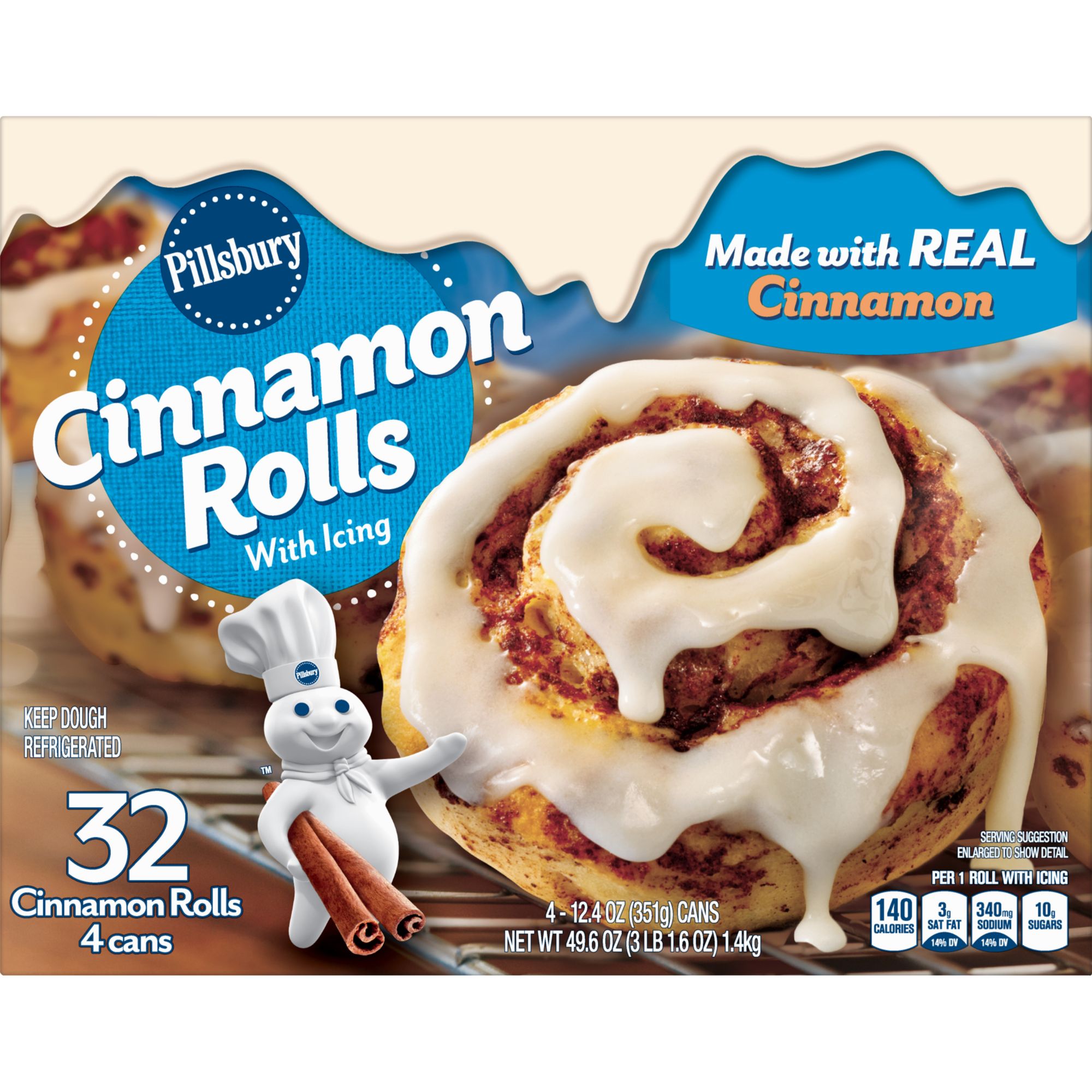 Pillsbury Flaky Supreme Cinnamon Rolls 4 Pk 12 4 Oz Bjs Wholesale Club