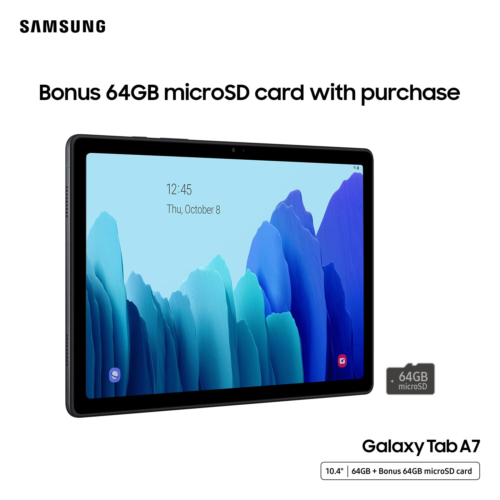 Samsung Galaxy Tab A 10.5 Tablet, 64GB with Bonus