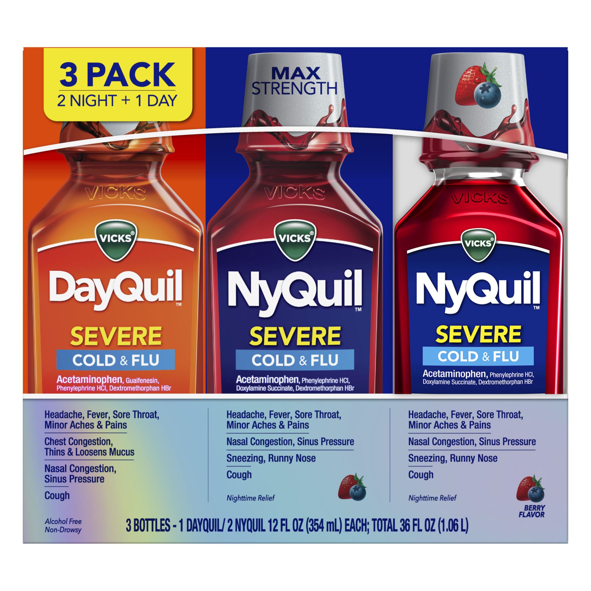 Vicks DayQuil & NyQuil Severe Value Pack, 3 ct.