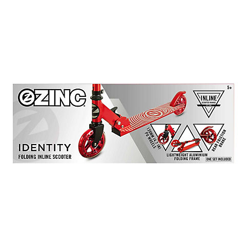 Zinc Aluminum Folding Identity Scooter - Red