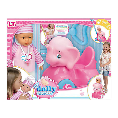 Loko Toys Sweet Baby Doll with Elephant Baby Walker Playset