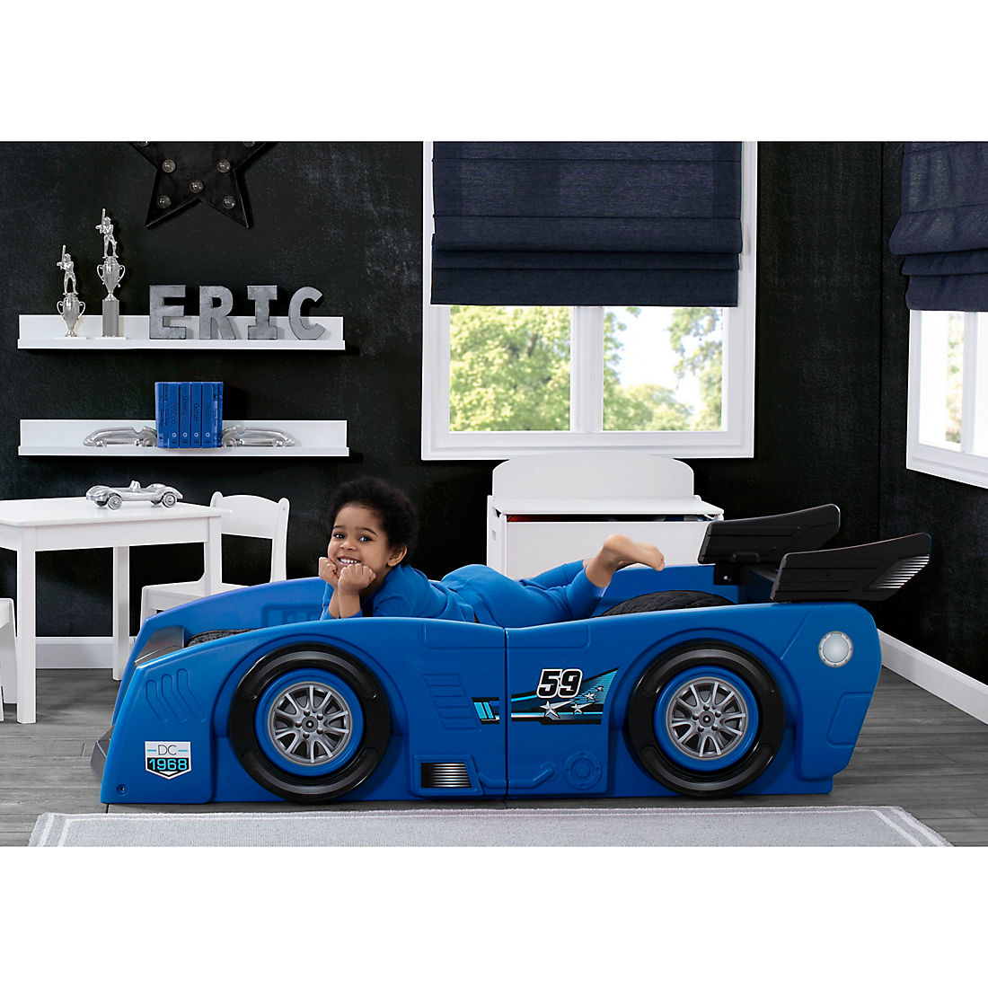 Race Car Toddler Twin Bed Blue, Race Car Bed Twin