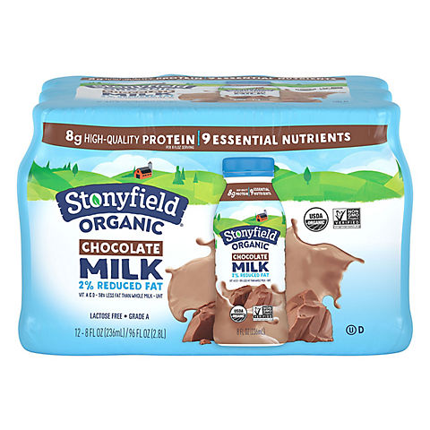 Stonyfield Organic Chocolate Milk, 8 oz./12 pk.
