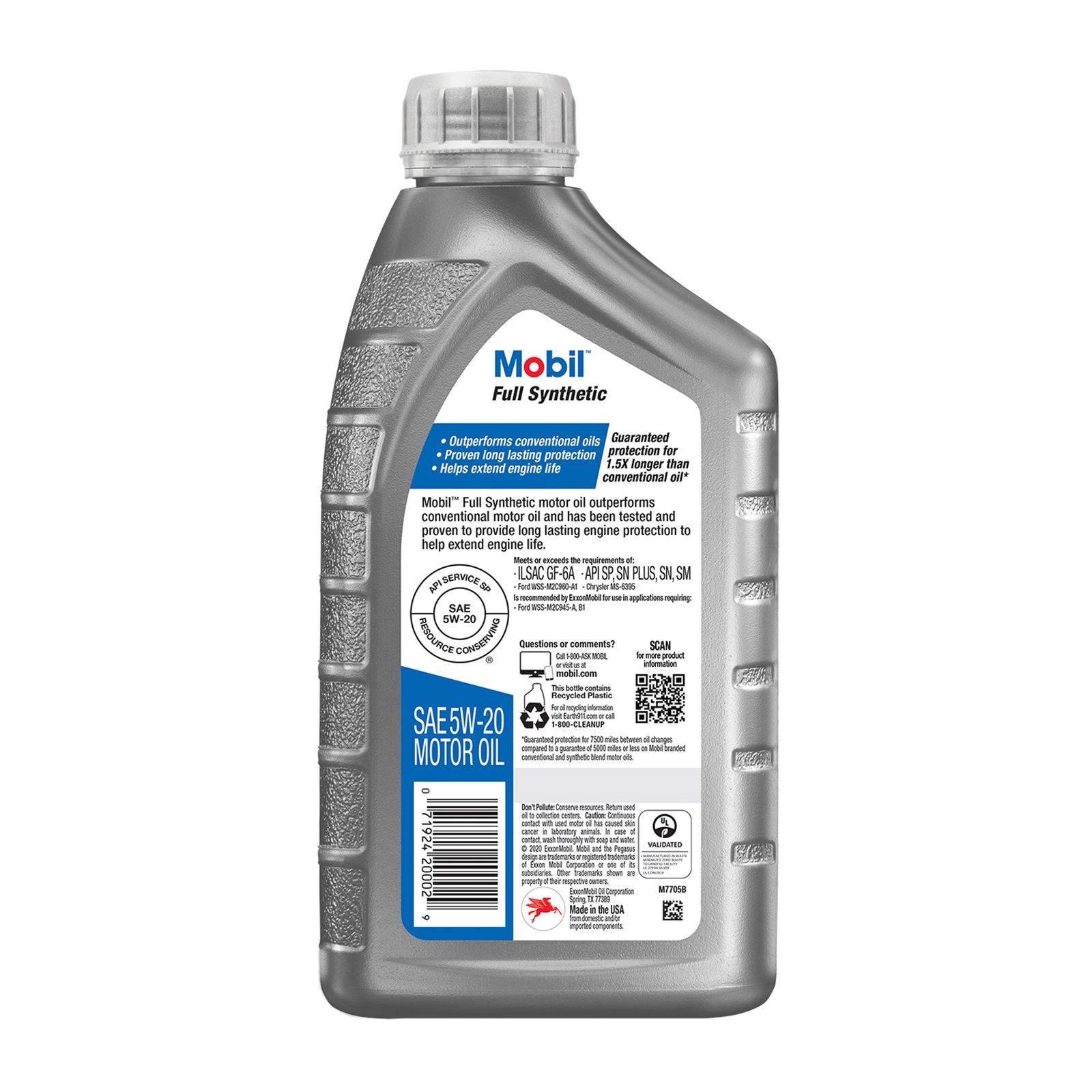 Mobil 1 5 Quart 5W-30 Full Synthetic Motor Oil, Protects Engine, Meets  GF-6 Standards