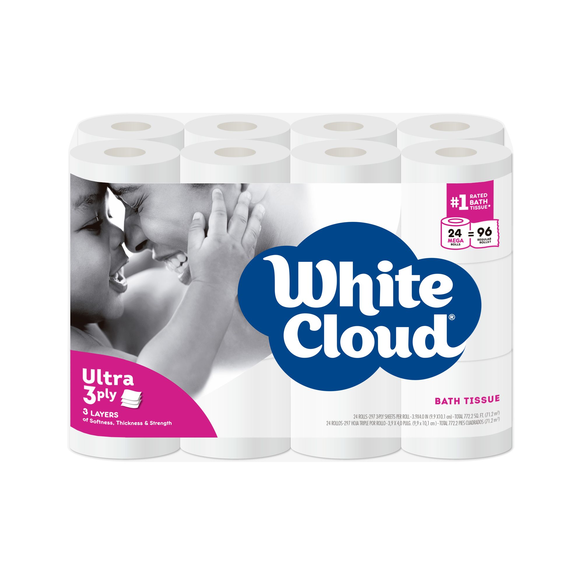  White Cloud Ultra Soft & Thick 3-Ply Toilet Paper â