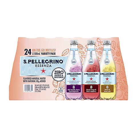 San Pellegrino Essenza Flavored Mineral Water Variety Pack, 24 ct.