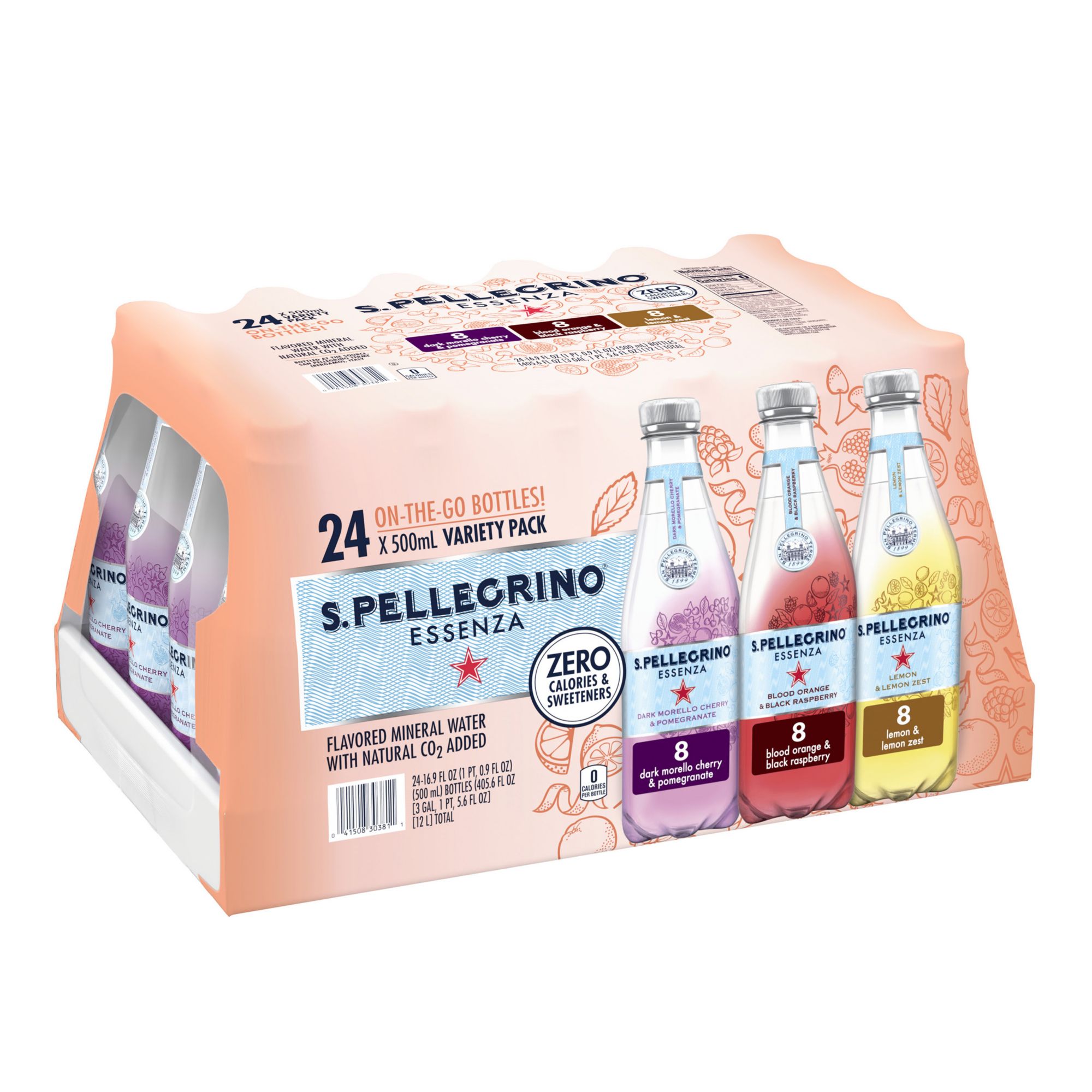 S.Pellegrino Sparkling Natural Mineral Water, 405.6 fl oz, 24 Pack