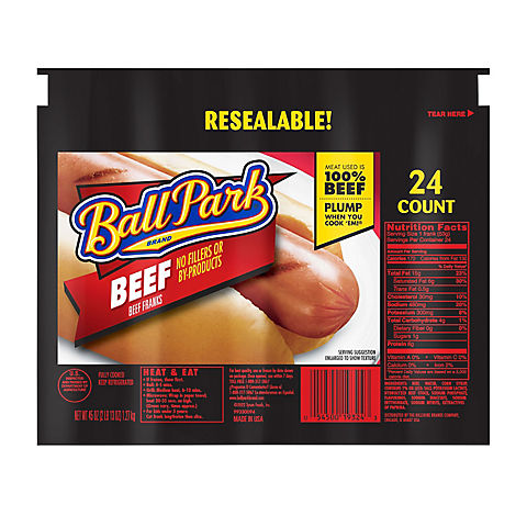 Ball Park Beef Hot Dogs, 24 ct.