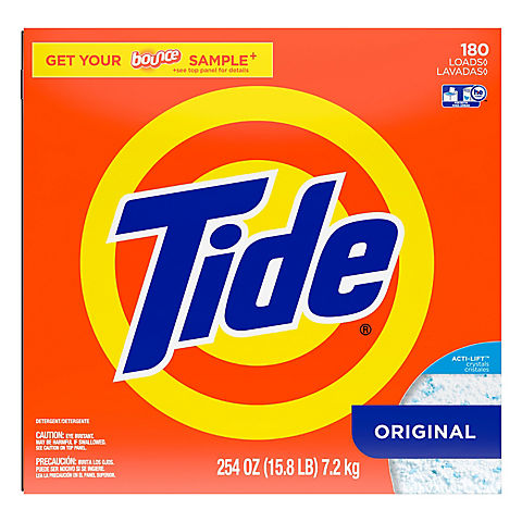 Tide Original Laundry Detergent Powder, 180 Loads.