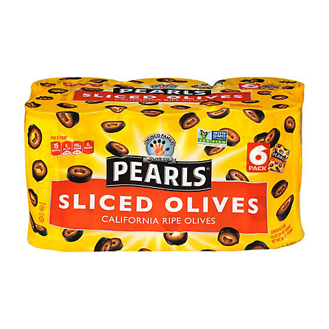 Musco Black Pearl Sliced Olives, 6 ct./6.5 oz.