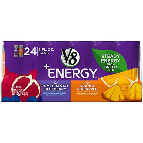 V8 Energy Pomegranate Blueberry and Orange Pineapple Variety Pack, 24 ct.