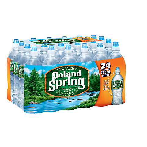 Poland Spring 100% Natural Spring Water with Sports Cap, 24 pk./23.7 oz.