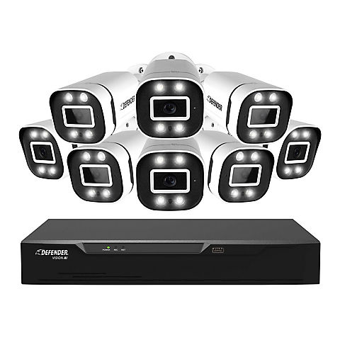 Defender Vision 8-Channel 8-Camera 4K Wired Security System with 1TB HDD DVR