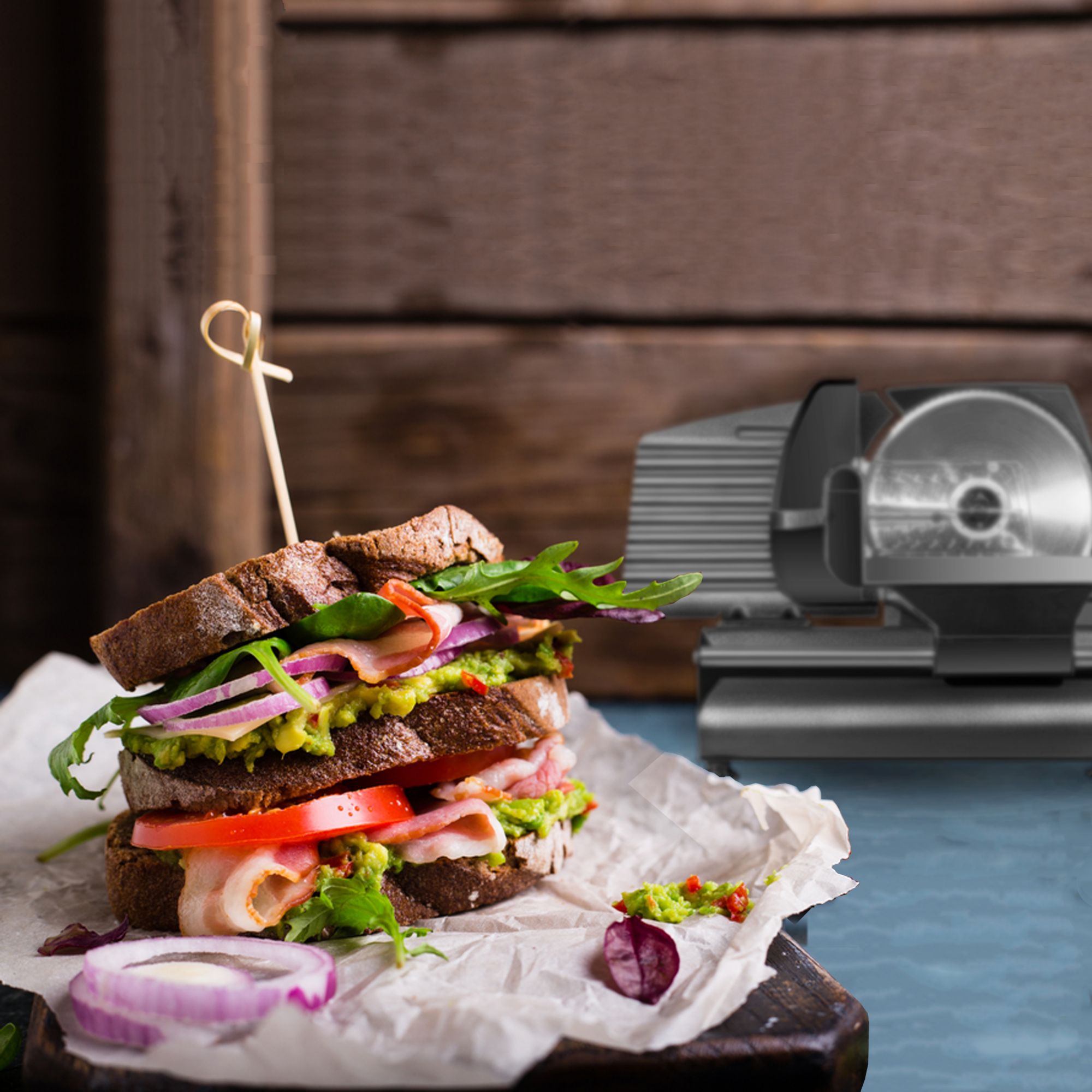 Meat Slicer Electric Deli Food Slicer with Child Lock Protection, Removable  7.5'' Stainless Steel Blade and Food Carriage, Adjustable Thickness Food