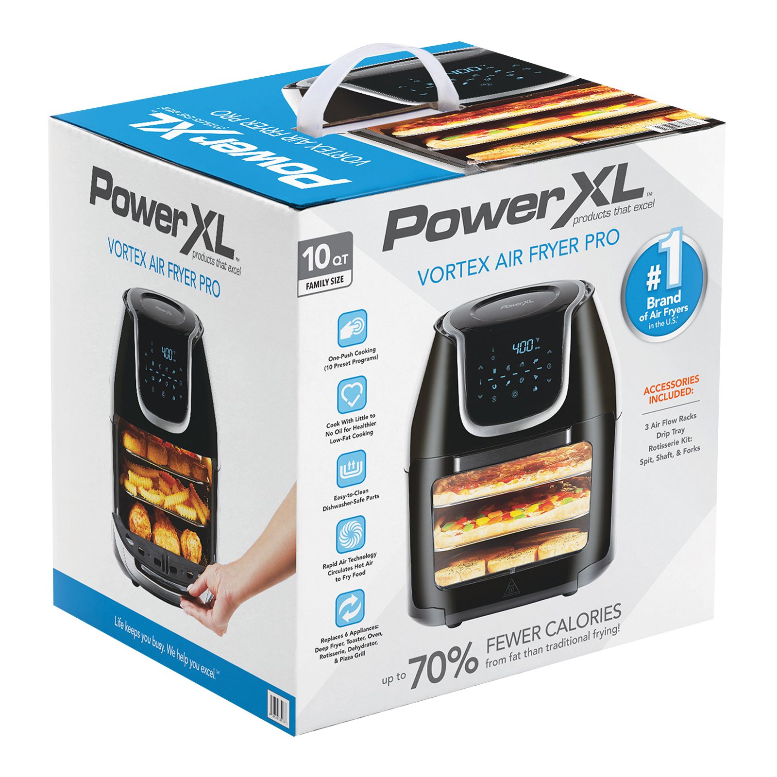 PowerXL Healthy Cooking XL 7 in 1 10-qt. Dual Basket Air Fryer