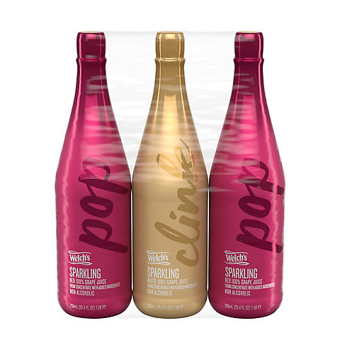 Welch's Sparkling 100% Juice Red & White Grape, 3 pk./25.4 fl. oz.