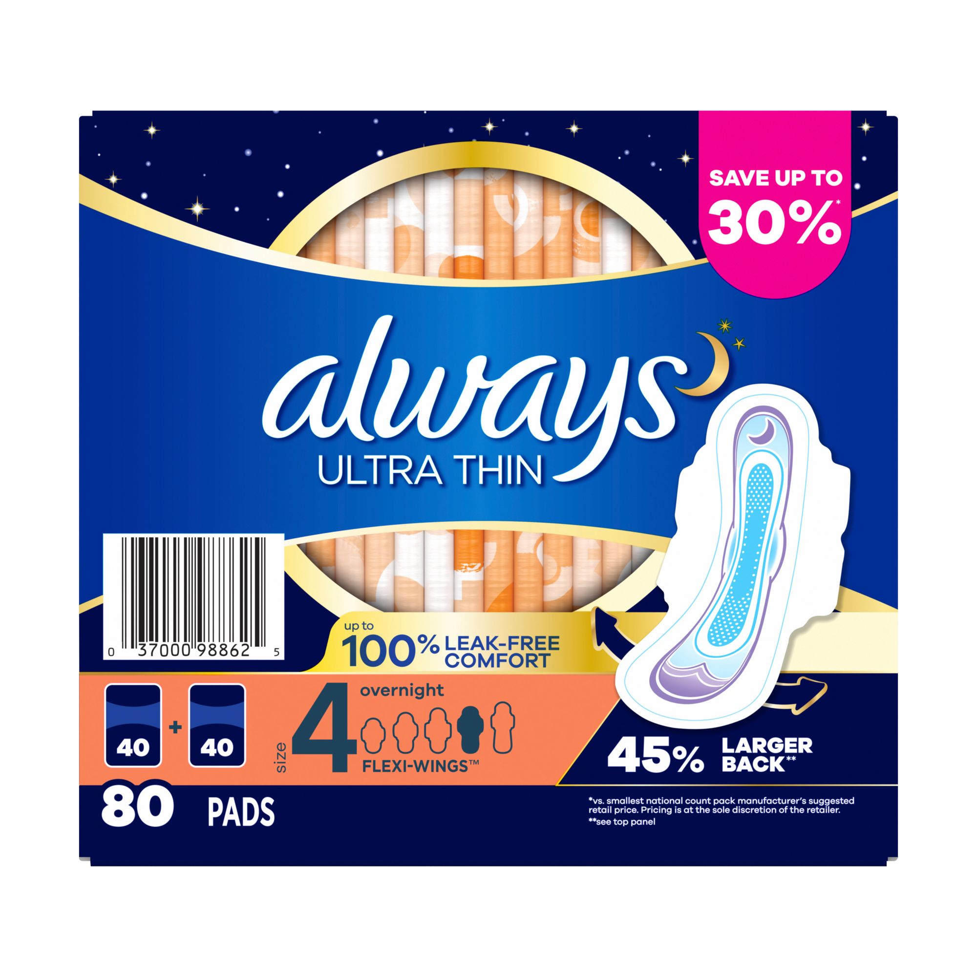 Always pads deals size