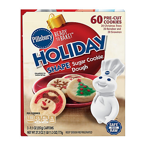 Pillsbury Holiday Shape Sugar Cookie Dough, 3 pk.